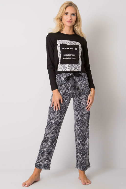 Must trükiga magamiskomplekt