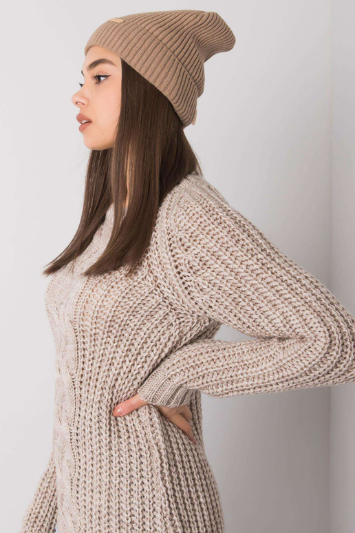 Tumebeež naiste kootud müts RUE PARIS