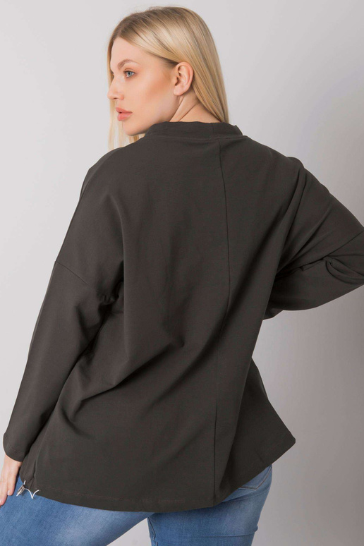 Tume khakivärvi kapuuts, pluss suurus...