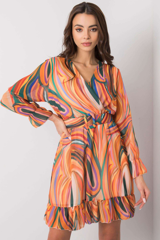 Oranži mustriga kleit Kerley vööga