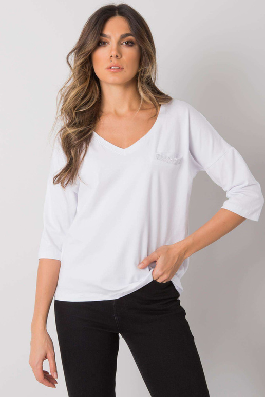 Valge puuvillane vabaaja pluus Sofia... Valge puuvillane vabaaja pluus Sofia...