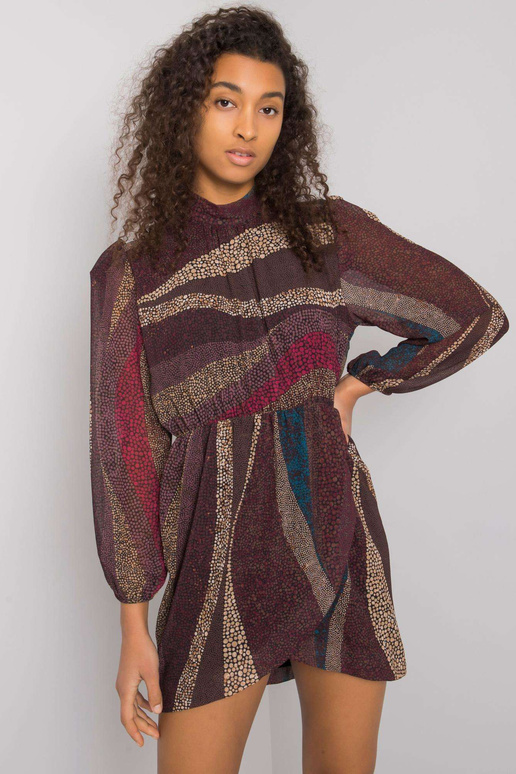 Pruun naiste kleit Brooksi trükistega