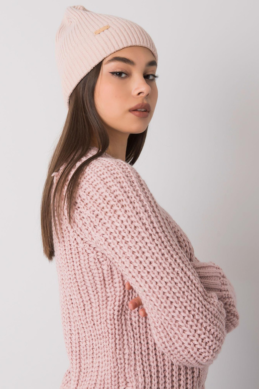 Naiste määrdunudroosa kootud müts RUE...