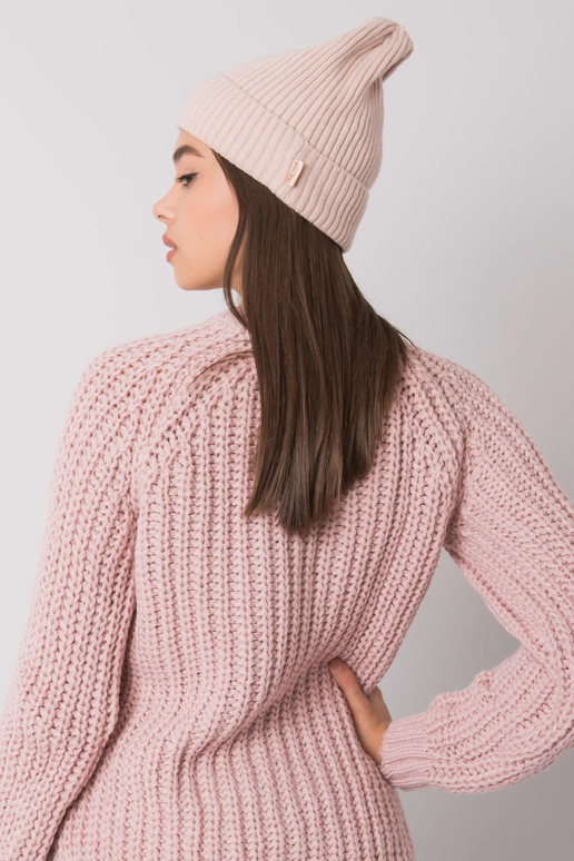 Naiste määrdunudroosa kootud müts RUE...