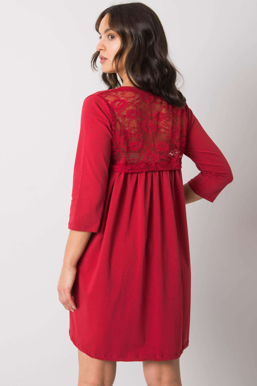 Naiste bordoopunane pitsiga kleit...