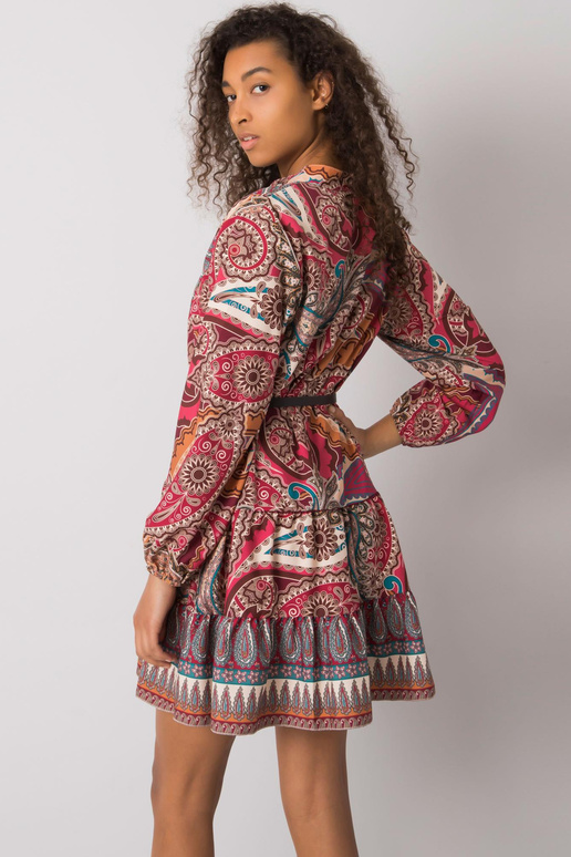 Milah trükiga Burgundia kleit