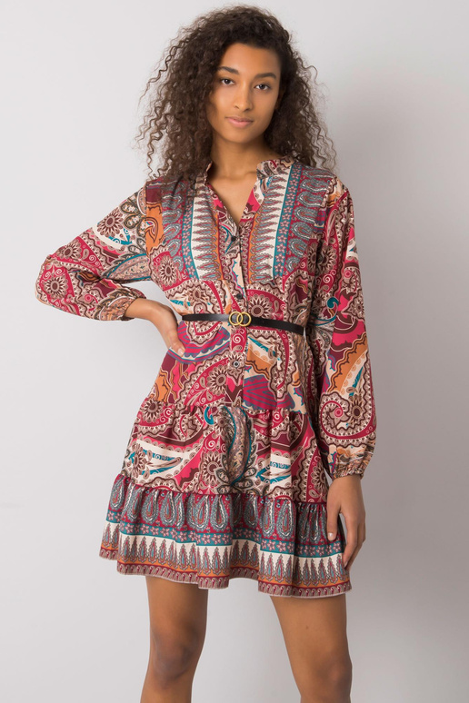 Milah trükiga Burgundia kleit