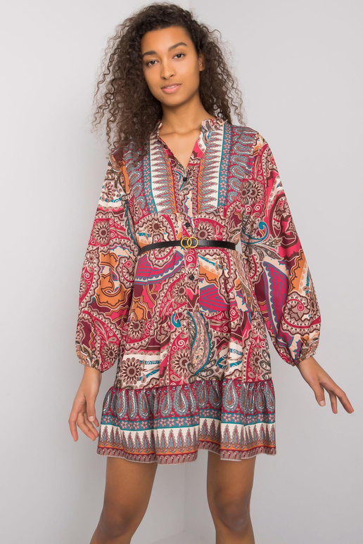 Milah trükiga Burgundia kleit