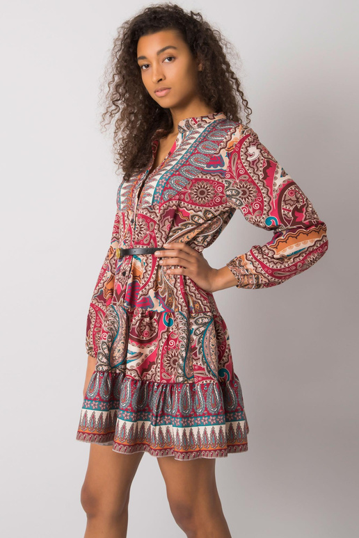 Milah trükiga Burgundia kleit