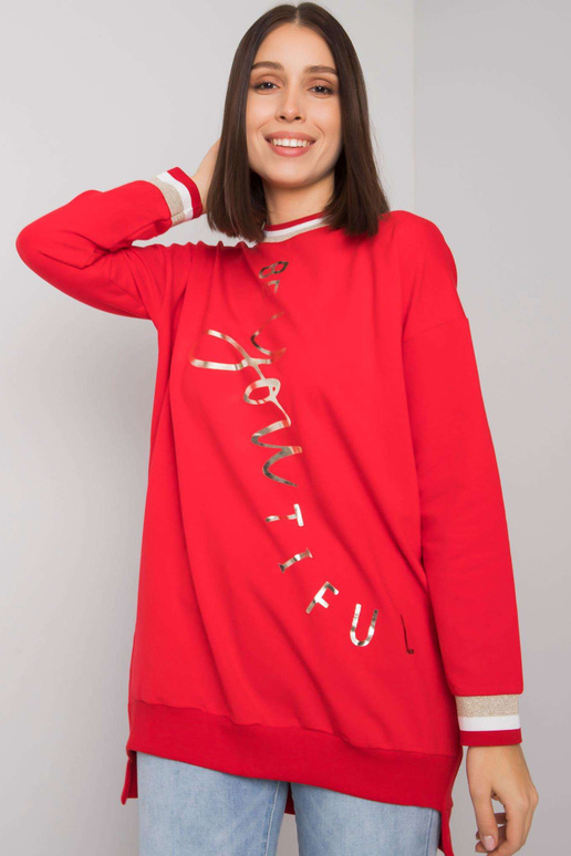 Punane puuvillane tuunika pluss...