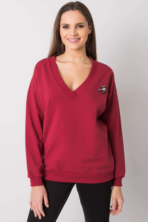 Burgundia aplikatsiooniga dressipluus...