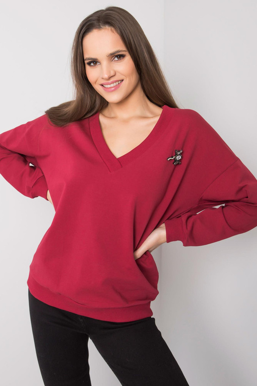 Burgundia aplikatsiooniga dressipluus...