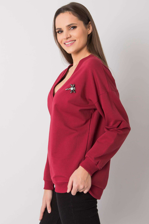 Burgundia aplikatsiooniga dressipluus...