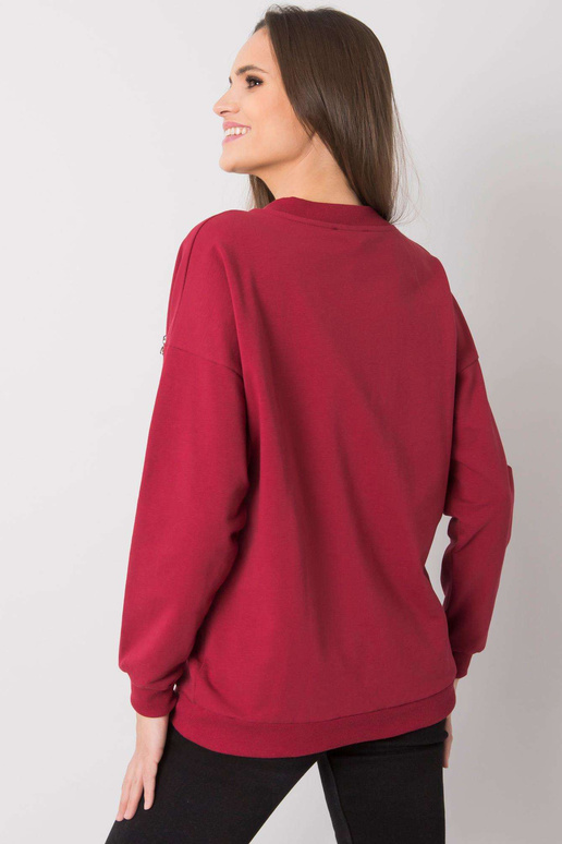 Burgundia aplikatsiooniga dressipluus...