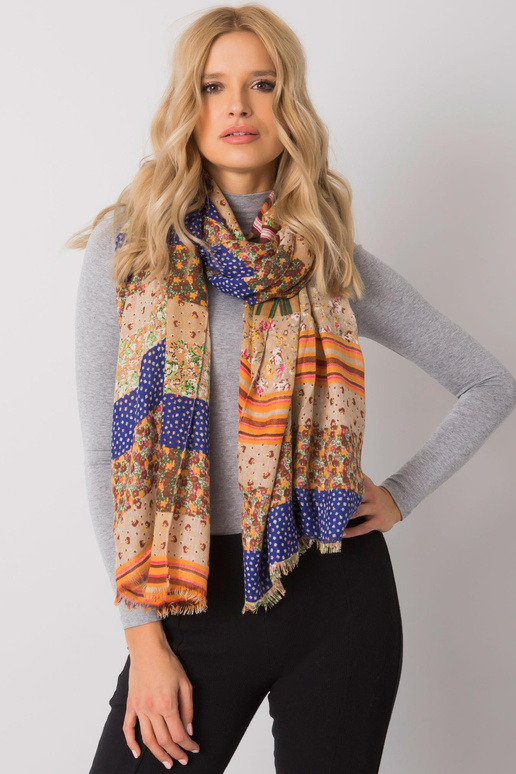 Tumebeež sinine värviliste mustritega...