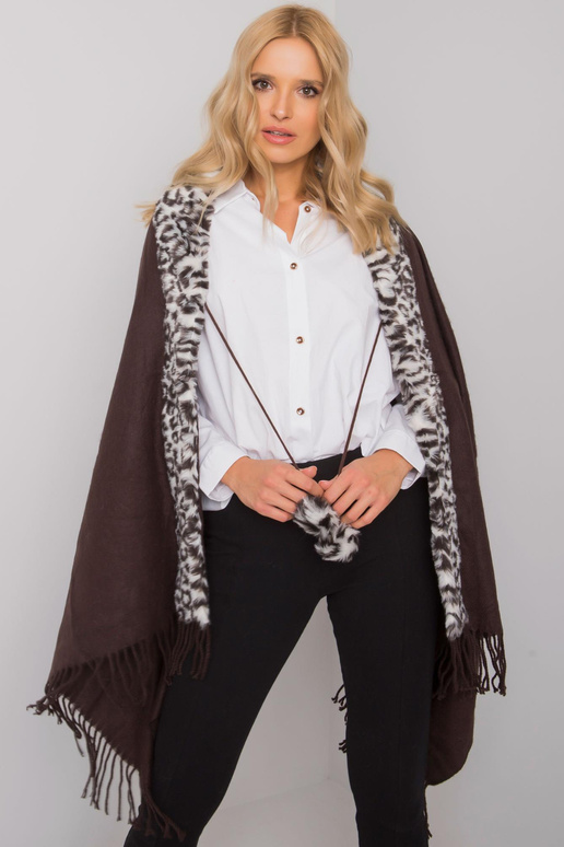 Pruun-valge karvase sall