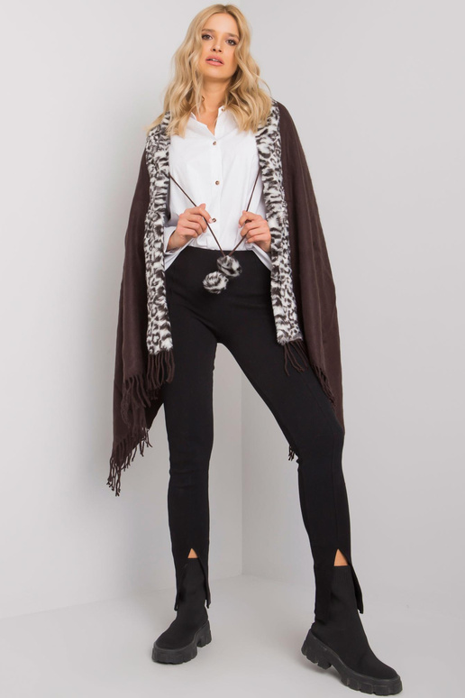 Pruun-valge karvase sall