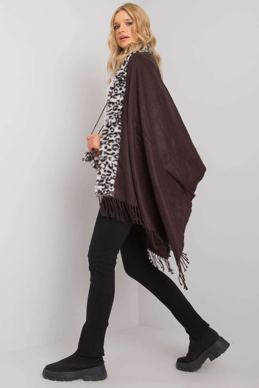 Pruun-valge karvase sall