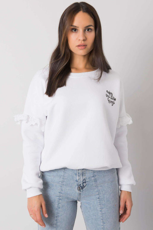 Valge kapuutsiga dressipluus Alvah...