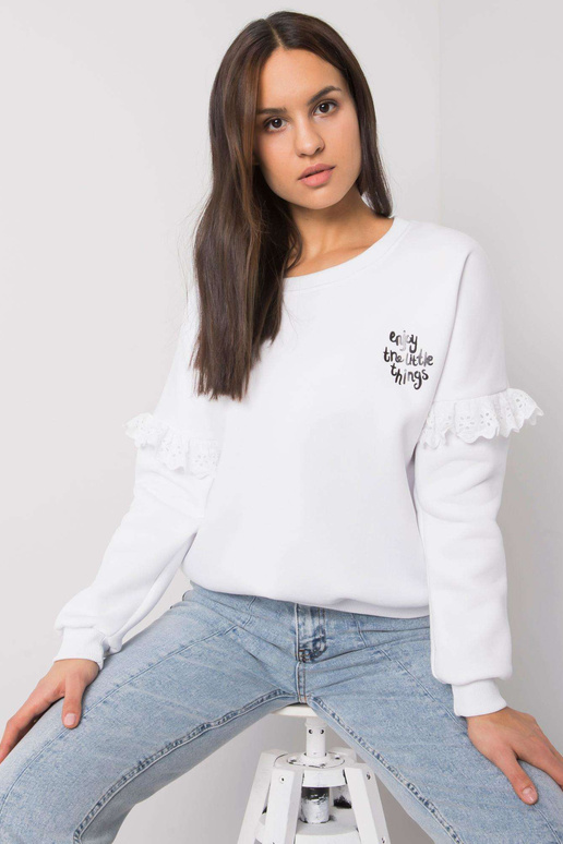 Valge kapuutsiga dressipluus Alvah...