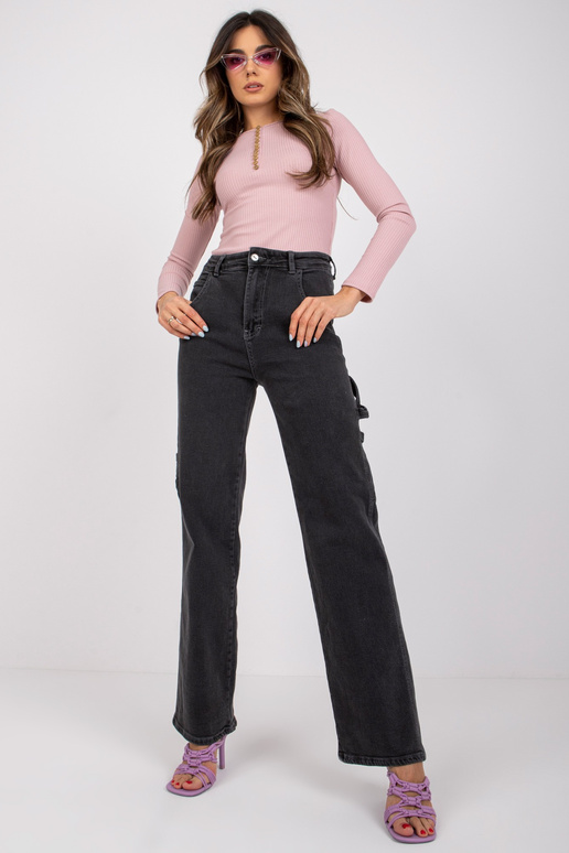 Naiste mustad kõrge vöökohaga teksad...