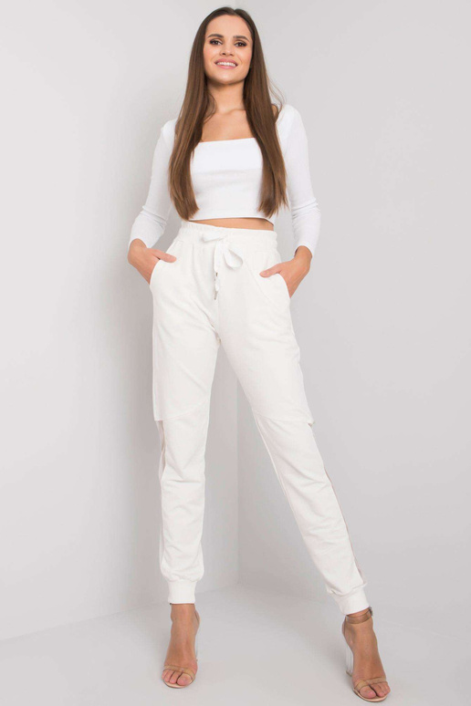 Ecru puuvillased dressipüksid Susan