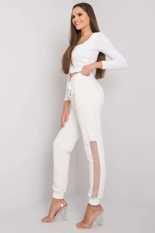 Ecru puuvillased dressipüksid Susan