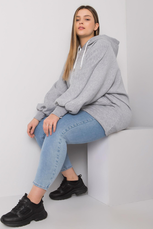 Hall melanž pluss suuruses kapuuts Ella