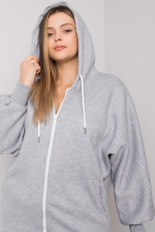 Hall melanž pluss suuruses kapuuts Ella