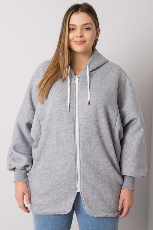 Hall melanž pluss suuruses kapuuts Ella