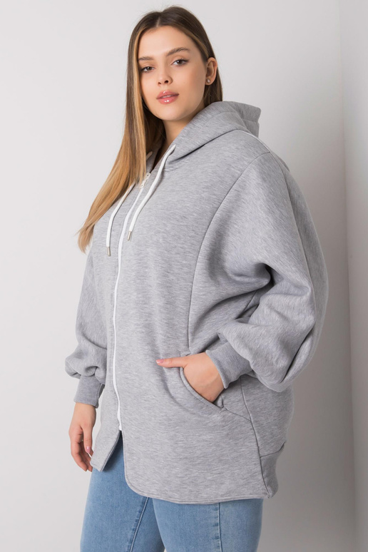 Hall melanž pluss suuruses kapuuts Ella