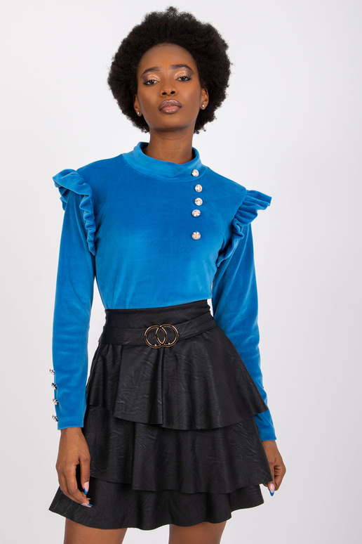 Tumesinine veluurpluus Capri nööpidega