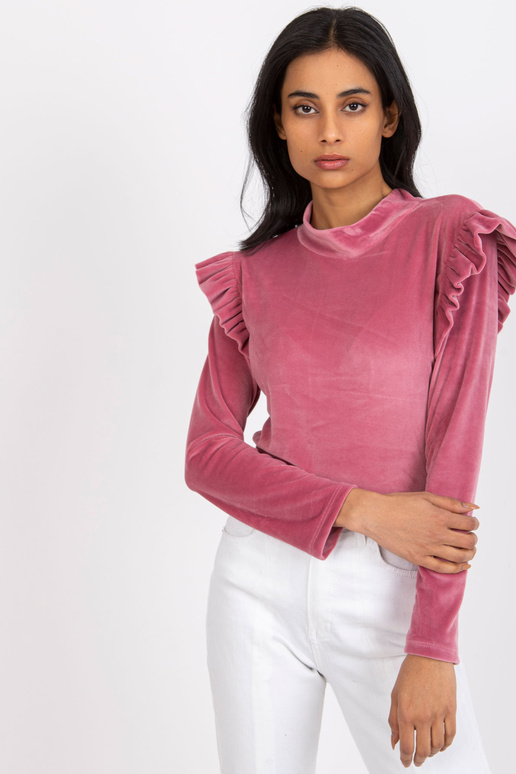 Roosa veluurpluus volangidega Eugenie