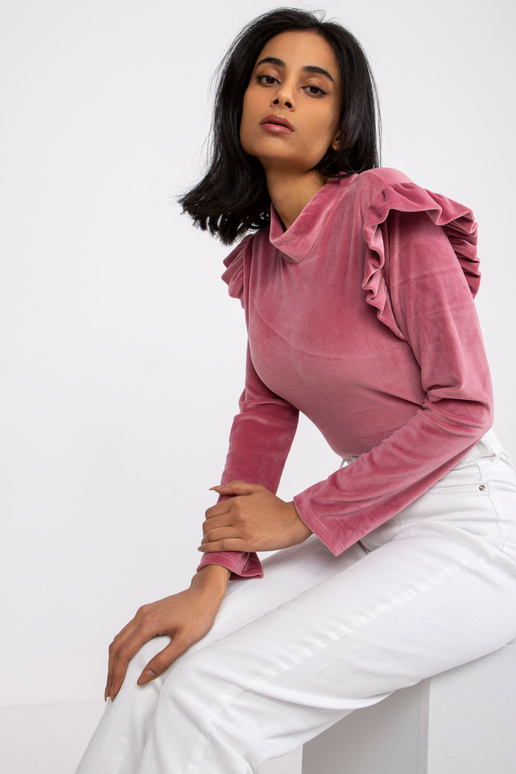 Roosa veluurpluus volangidega Eugenie