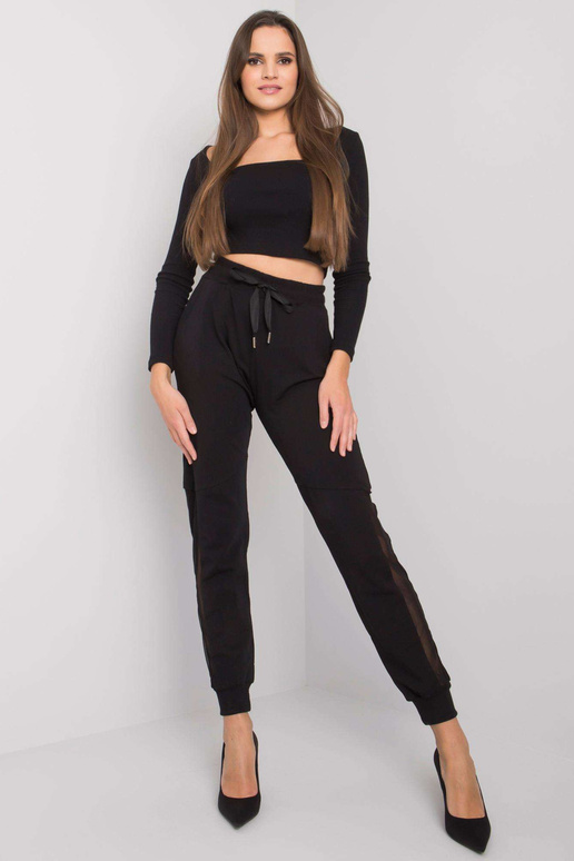 Susan mustad puuvillased dressipüksid