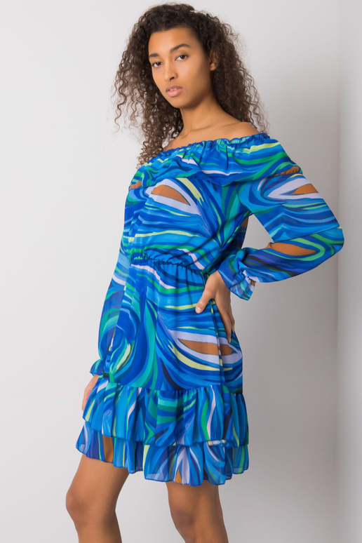 Sinine Edmontoni Ruffle Hispaania kleit