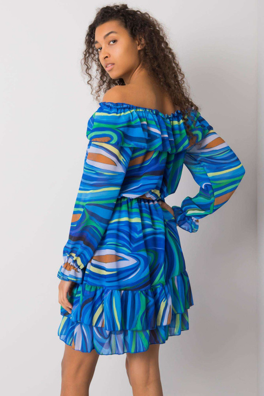 Sinine Edmontoni Ruffle Hispaania kleit