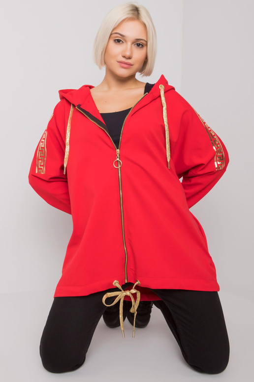 Punane Ateena tõmblukuga dressipluus