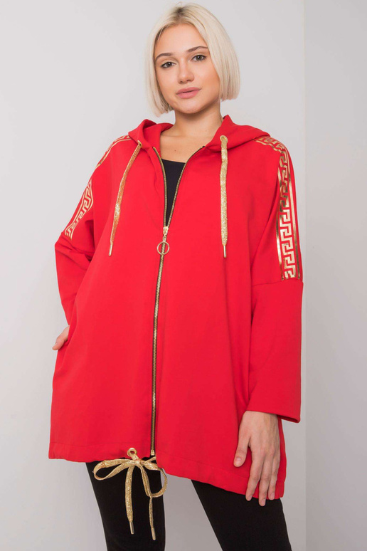 Punane Ateena tõmblukuga dressipluus