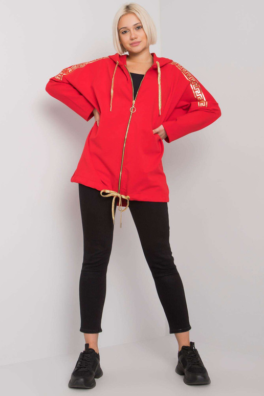 Punane Ateena tõmblukuga dressipluus