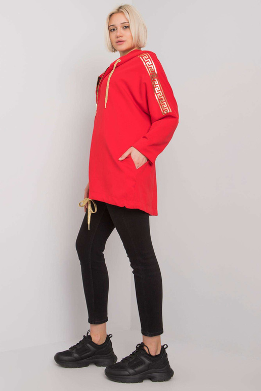 Punane Ateena tõmblukuga dressipluus