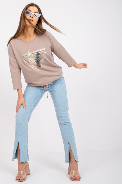 Tumebeež puuvillane pluus naistele...