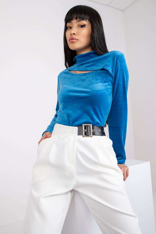 Naiste sinine püstkraega veluurpluus...