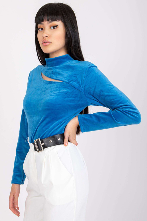 Naiste sinine püstkraega veluurpluus...