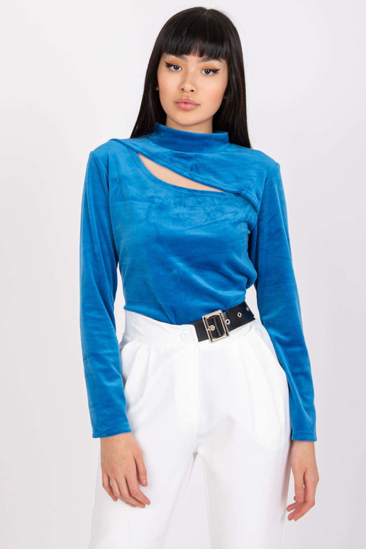 Naiste sinine püstkraega veluurpluus...