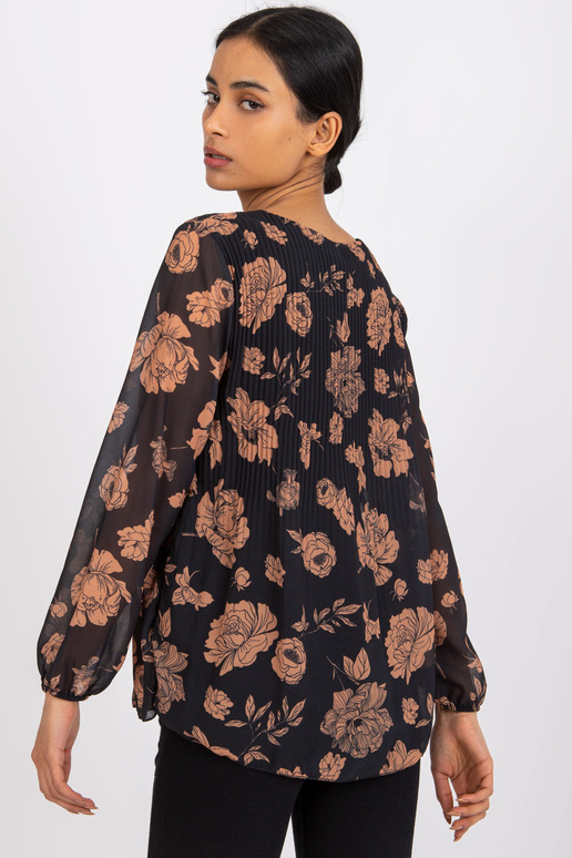 Must ja kaameli pluus viskoos Lianaga