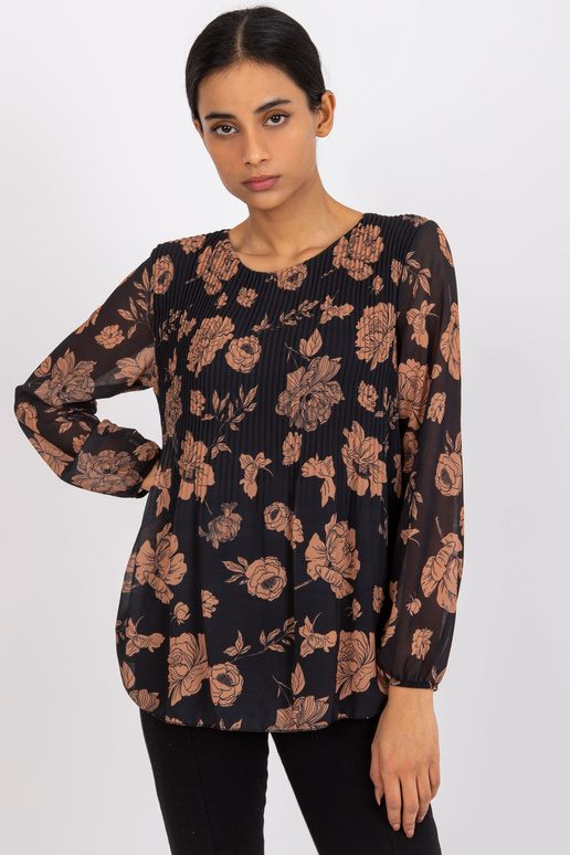 Must ja kaameli pluus viskoos Lianaga