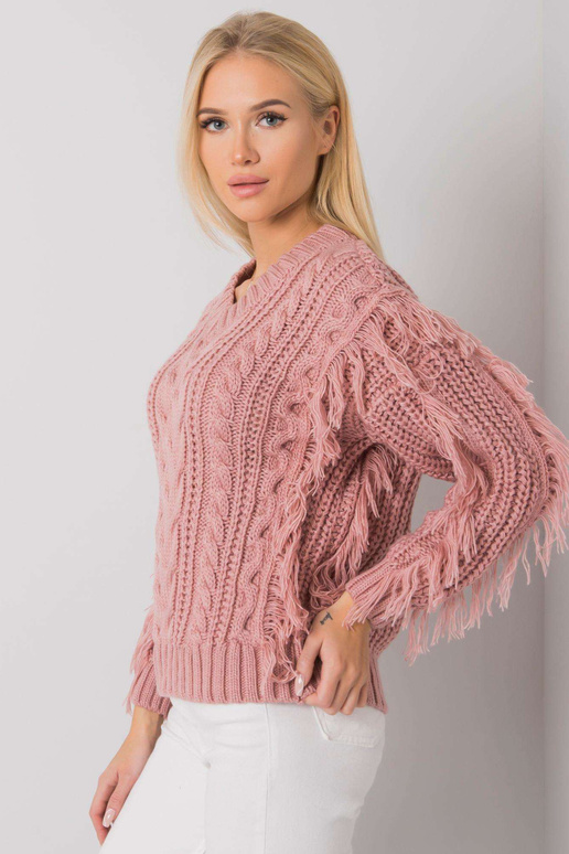 Määrdunud roosa patsidega kampsun...