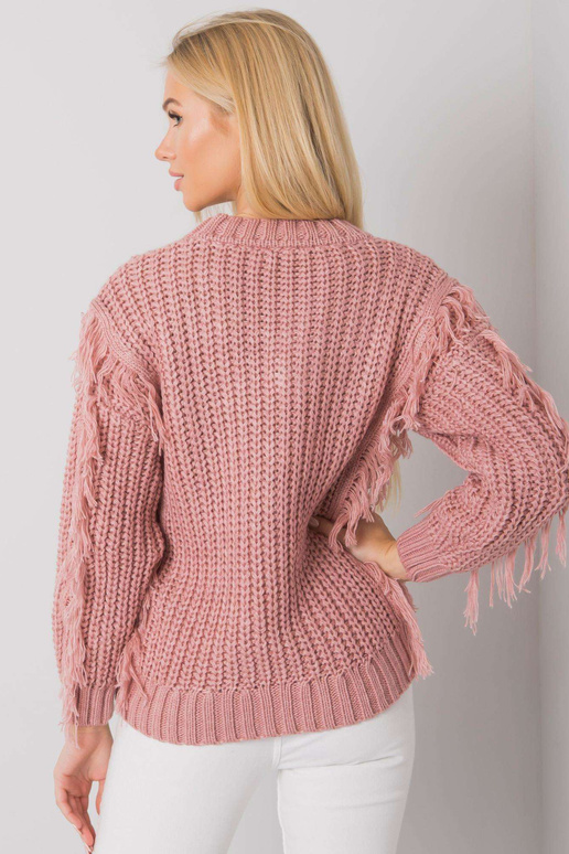 Määrdunud roosa patsidega kampsun...