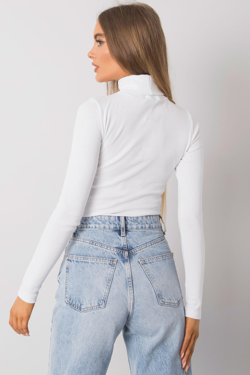 Valge triibuline kilpkaelusega pluus...